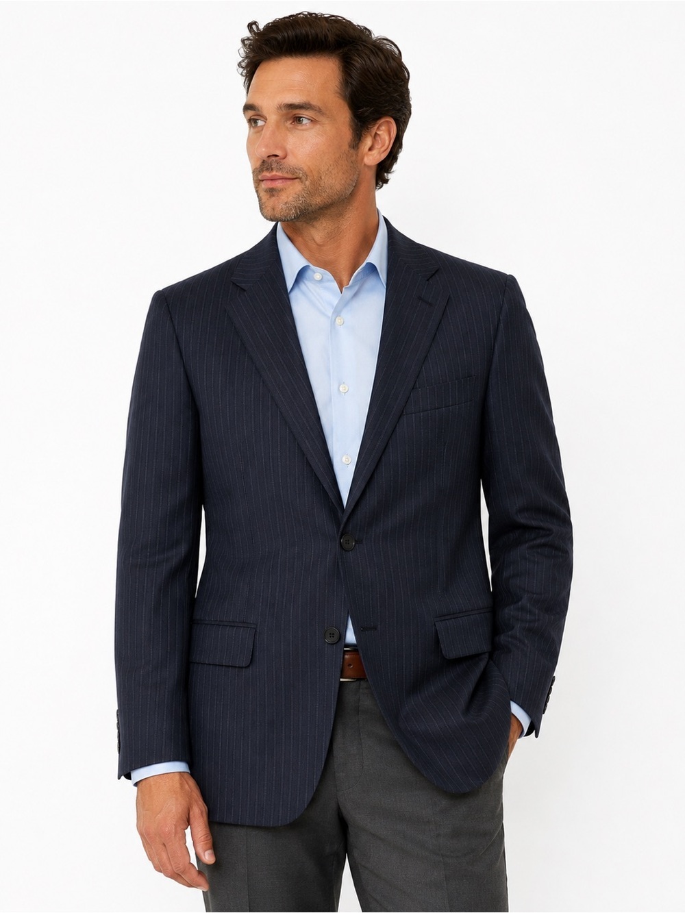 Canali 40R Navy Pinstripe Blazer Sport Coat 100% Wool Italy Luxury Vintage 90’s
